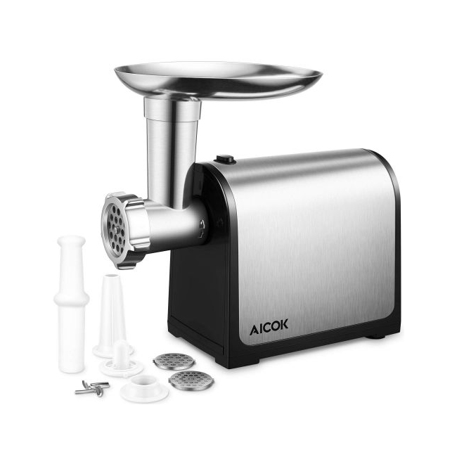 3-IN-1 AICOK Meat Grinder Electric 2000W Max 3 Grinding Plates /& 2 Blades,